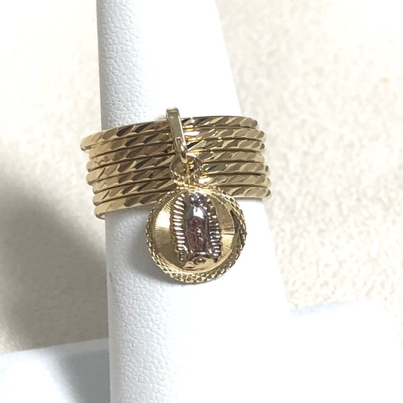 18k Gold Filled Virgen Guadalupe Semanario Ring - Picture 7 of 8